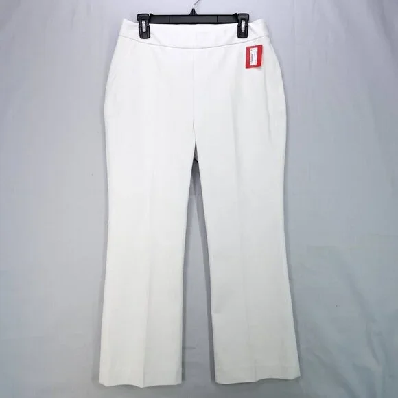 Spanx Ankle Flare Pant Comfort Elastic Waist Silver Lining Large Office Casual - Picture 2 of 15